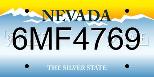6MF4769 Nevada License Plate