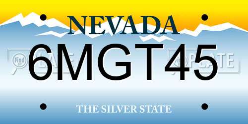 6MGT45 Nevada License Plate