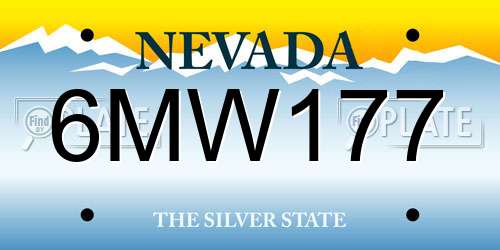 6MW177 Nevada License Plate