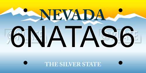6NATAS6 Nevada License Plate