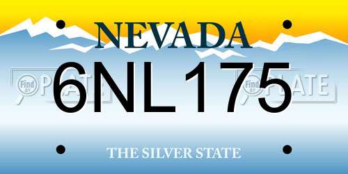 6NL175 Nevada License Plate