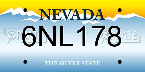 6NL178 Nevada License Plate