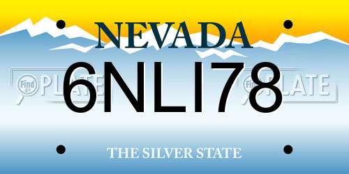 6NLI78 Nevada License Plate