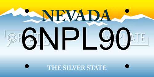 6NPL90 Nevada License Plate