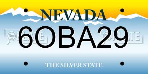 6OBA29 Nevada License Plate