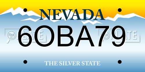 6OBA79 Nevada License Plate