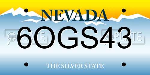 6OGS43 Nevada License Plate