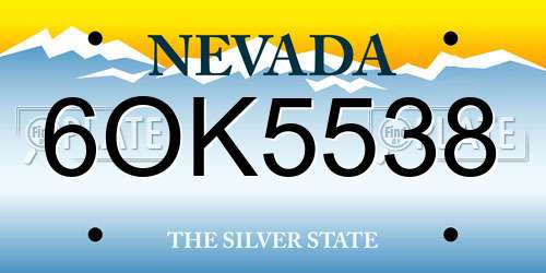 6OK5538 Nevada License Plate