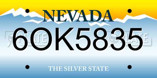 6OK5835 Nevada License Plate
