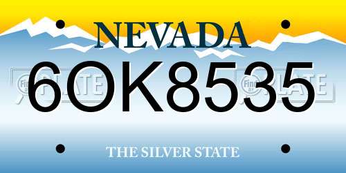 6OK8535 Nevada License Plate