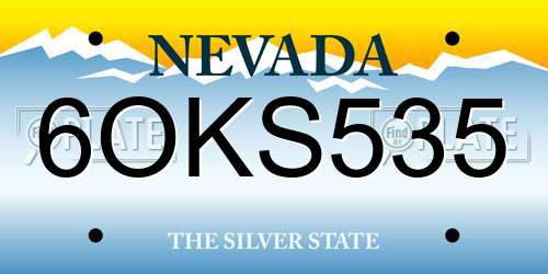 6OKS535 Nevada License Plate