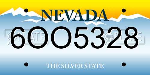 6OO5328 Nevada License Plate