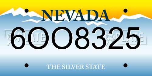 6OO8325 Nevada License Plate