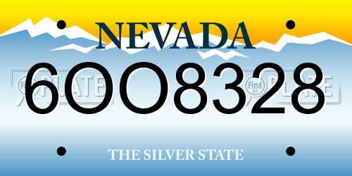 6OO8328 Nevada License Plate