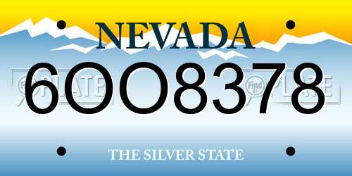 6OO8378 Nevada License Plate