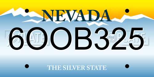6OOB325 Nevada License Plate