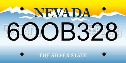 6OOB328 Nevada License Plate