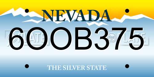 6OOB375 Nevada License Plate