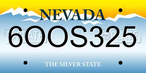 6OOS325 Nevada License Plate