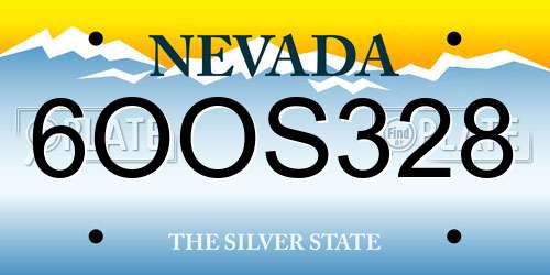6OOS328 Nevada License Plate