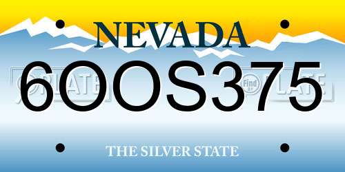 6OOS375 Nevada License Plate