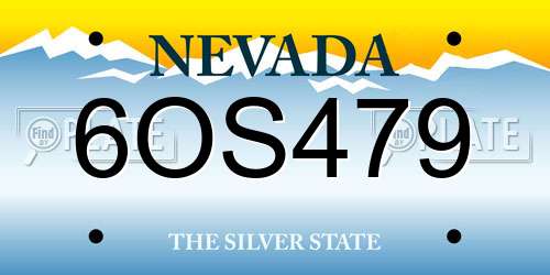 6OS479 Nevada License Plate