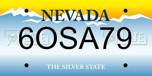 6OSA79 Nevada License Plate