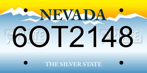 6OT2148 Nevada License Plate