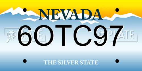 6OTC97 Nevada License Plate