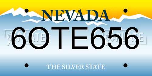 6OTE656 Nevada License Plate