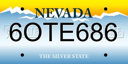 6OTE686 Nevada License Plate
