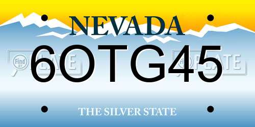 6OTG45 Nevada License Plate