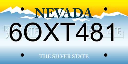 6OXT481 Nevada License Plate