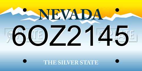 6OZ2145 Nevada License Plate