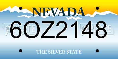 6OZ2148 Nevada License Plate