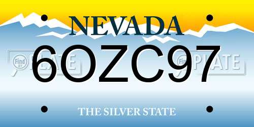 6OZC97 Nevada License Plate