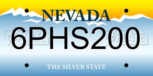 6PHS200 Nevada License Plate