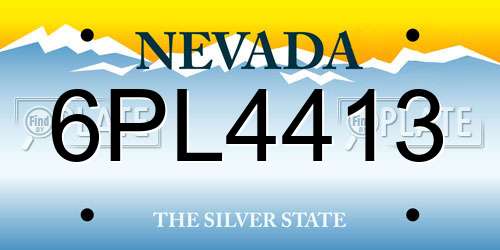 6PL4413 Nevada License Plate