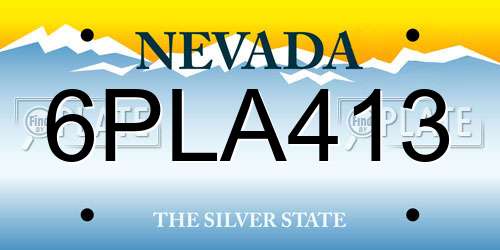 6PLA413 Nevada License Plate