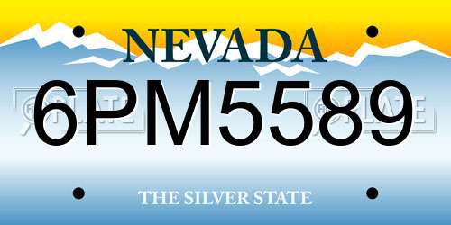 6PM5589 Nevada License Plate