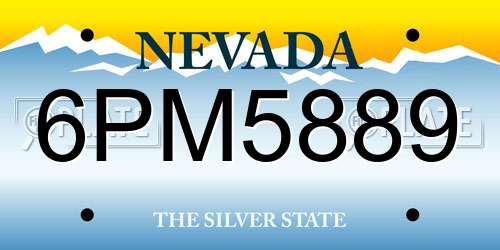 6PM5889 Nevada License Plate