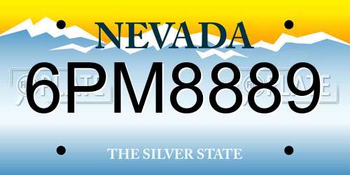 6PM8889 Nevada License Plate