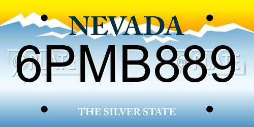 6PMB889 Nevada License Plate