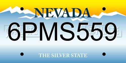 6PMS559 Nevada License Plate