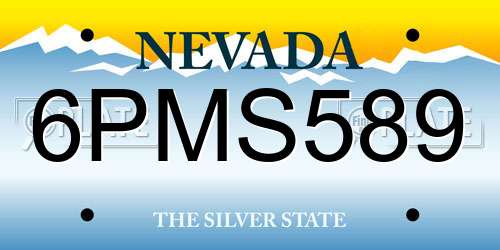 6PMS589 Nevada License Plate