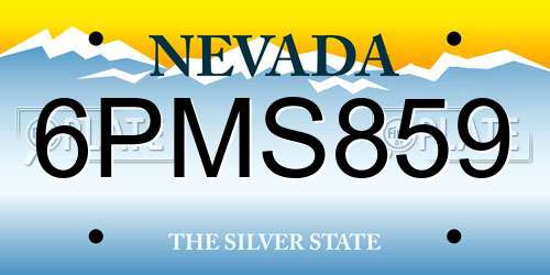 6PMS859 Nevada License Plate