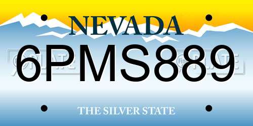 6PMS889 Nevada License Plate