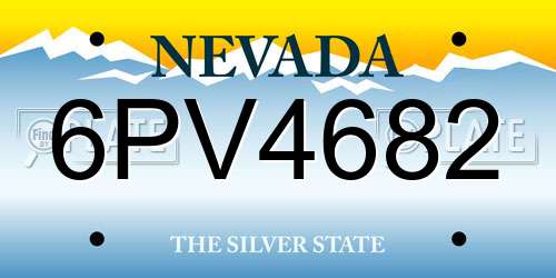 6PV4682 Nevada License Plate