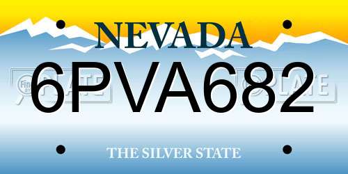 6PVA682 Nevada License Plate