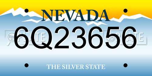 6Q23656 Nevada License Plate